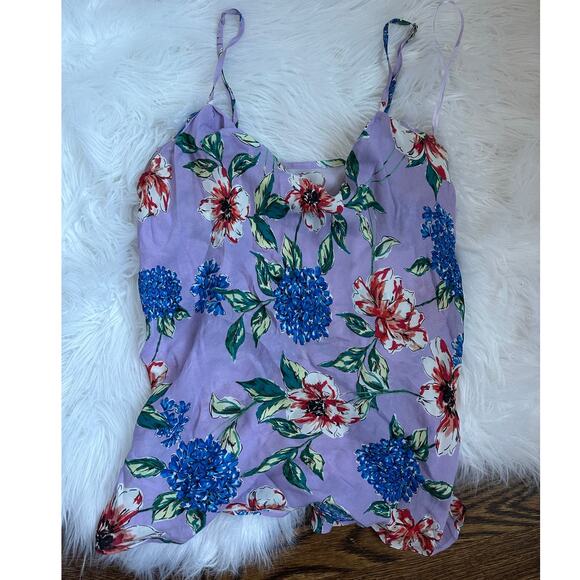 Parker Silk Summer Floral Top in Lais Fleur Lavender Small - Picture 4 of 6